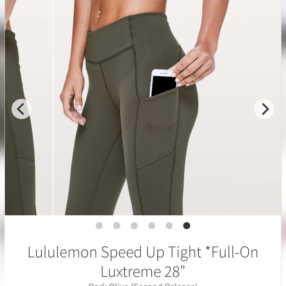 lululemon Athletica Speed Up Women's Olive Leggings W5BMUS